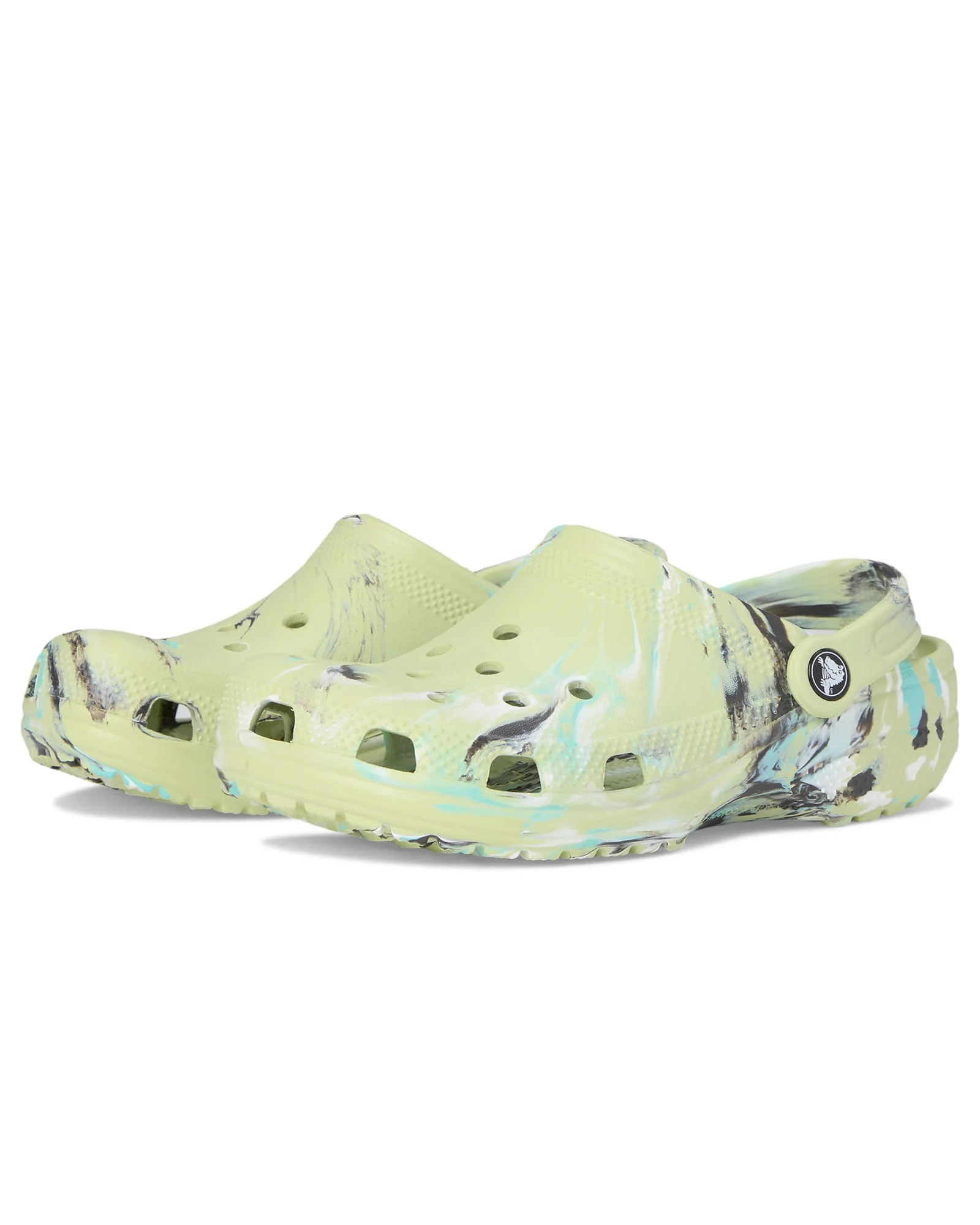 Crocs Классические кроксы детские акварель — зеленый