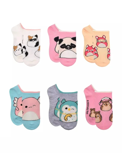 Squishmallows набор коротких носков для девочек, 6 пар