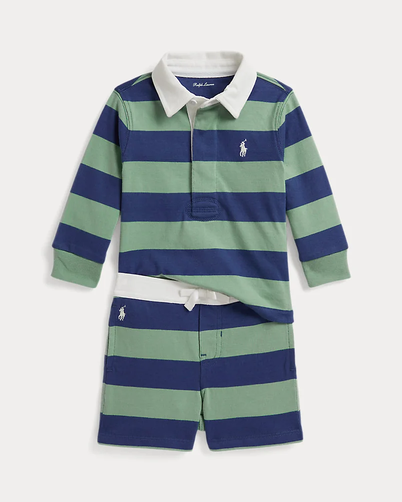 Комплект рубашка-регби и шорты Ralph Lauren в полоску — 1