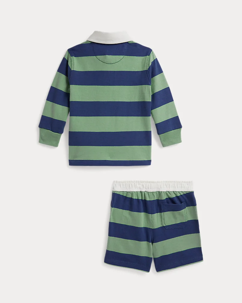 Комплект рубашка-регби и шорты Ralph Lauren в полоску — 2