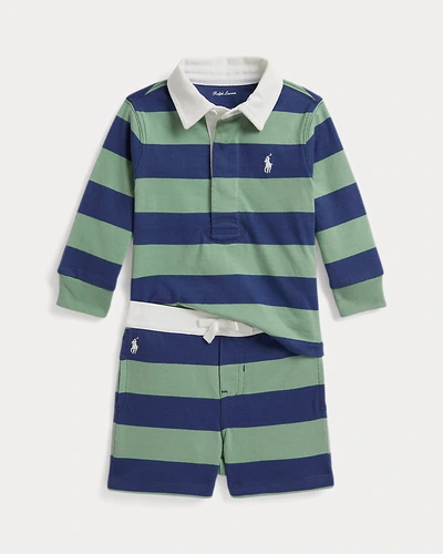 Комплект рубашка-регби и шорты Ralph Lauren в полоску