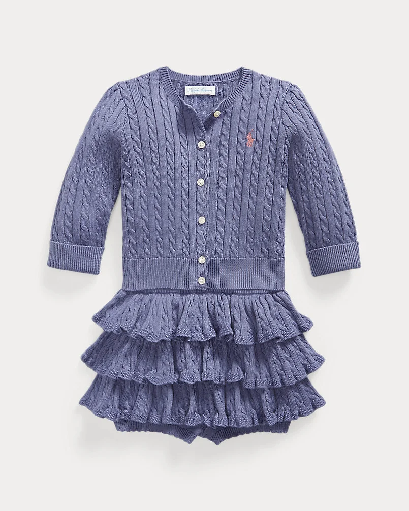 Комплект кардиган и юбка-шорты Ralph Lauren с косами — 1
