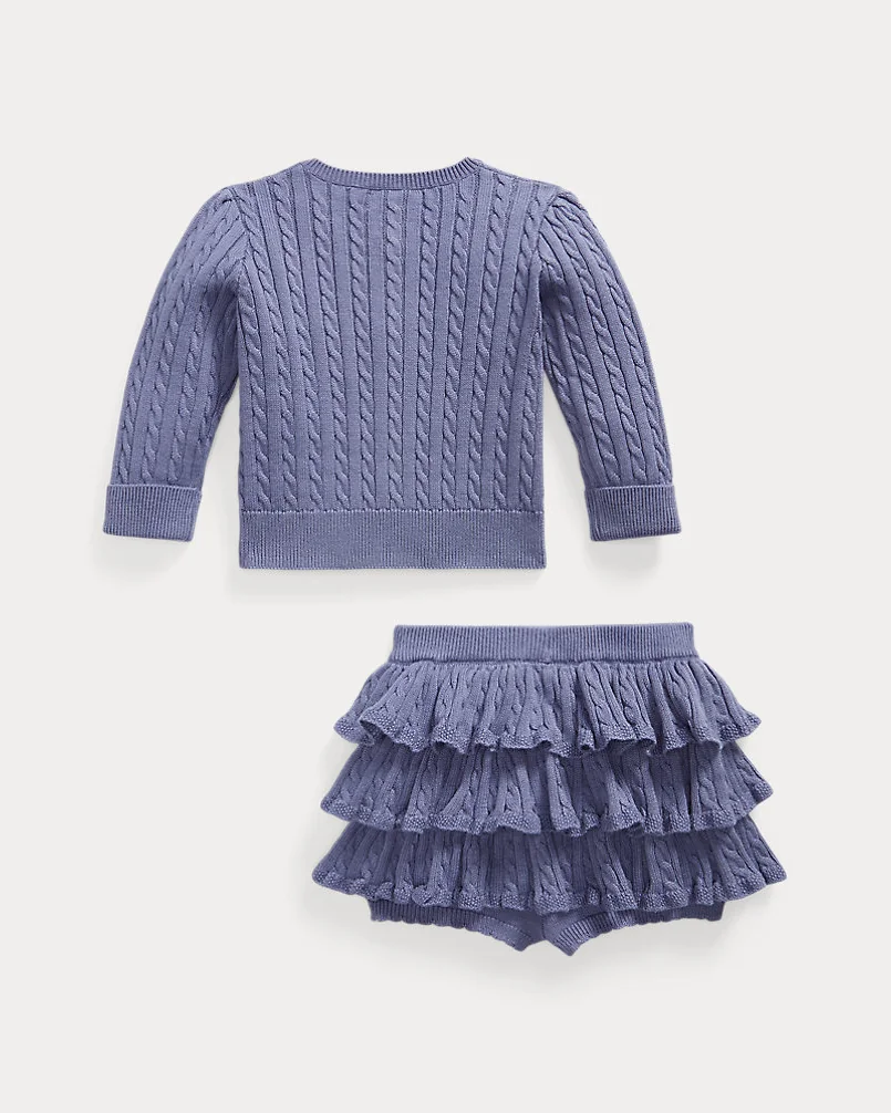 Комплект кардиган и юбка-шорты Ralph Lauren с косами — 2