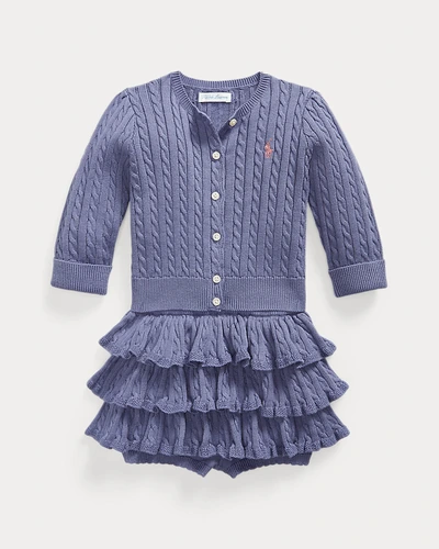 Комплект кардиган и юбка-шорты Ralph Lauren с косами