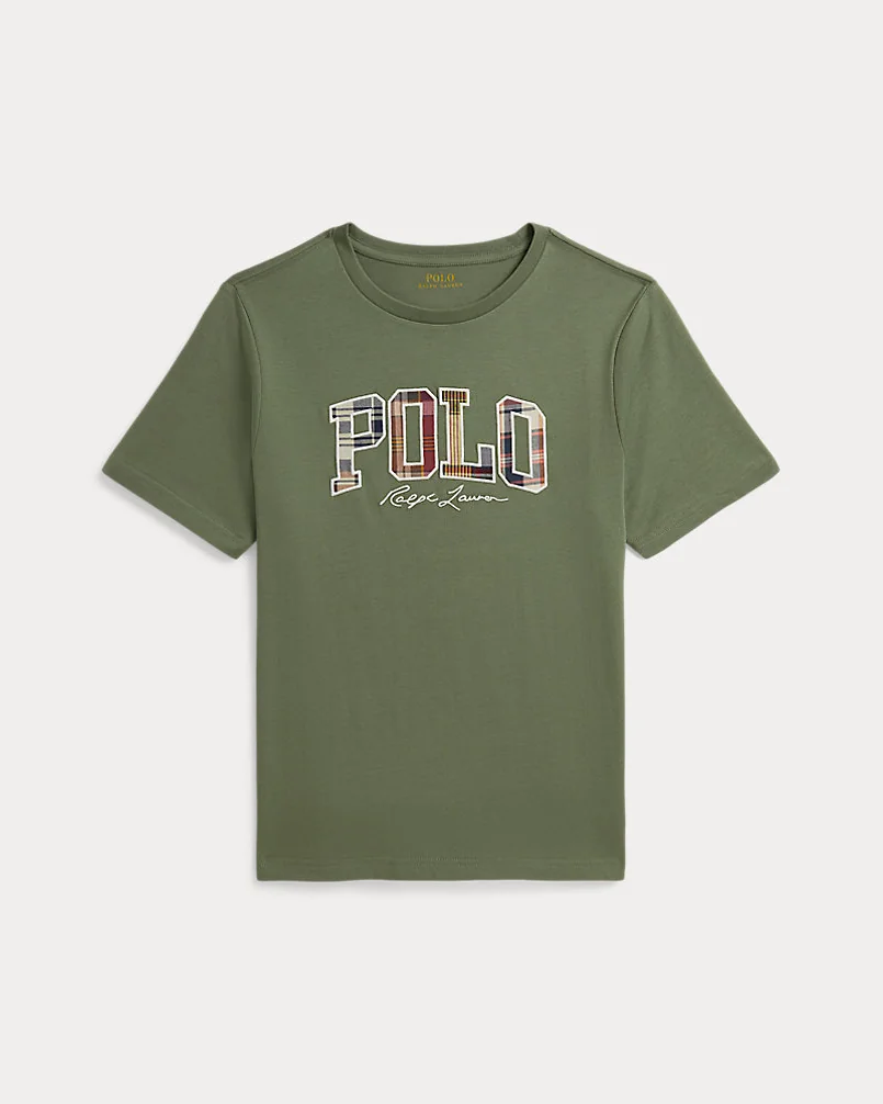 Хлопковая футболка с аппликацией Polo мадрас — 1