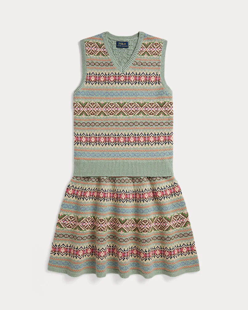 Комплект жилет и юбка с узором Fair Isle — 1