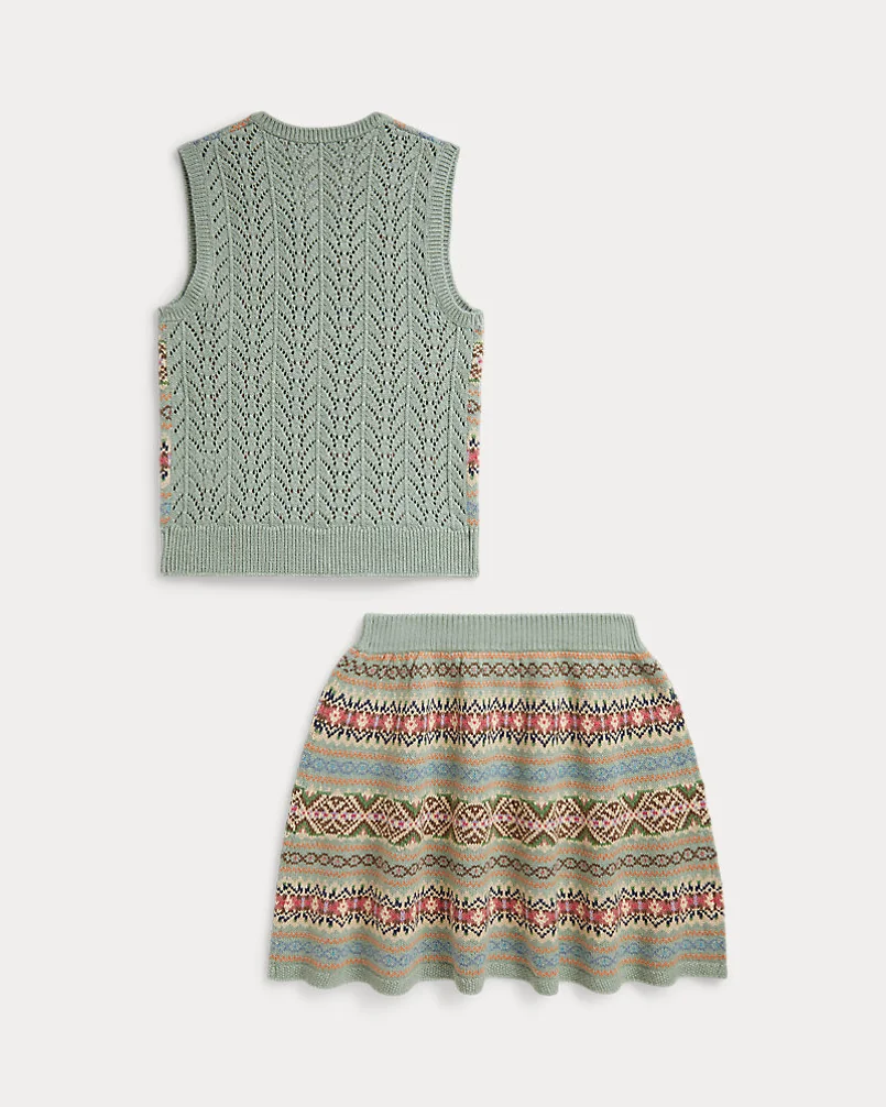 Комплект жилет и юбка с узором Fair Isle — 2