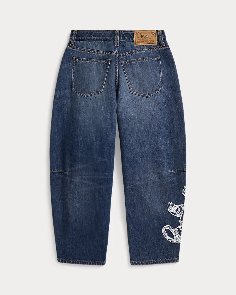 Зауженные джинсы для девочек с медведем Polo Bear — 2