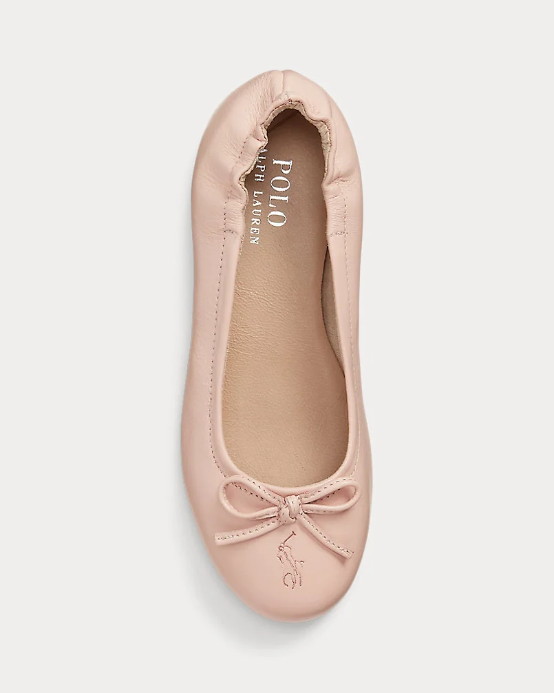 Кожаные балетки Ralph Lauren с логотипом Pony — 4