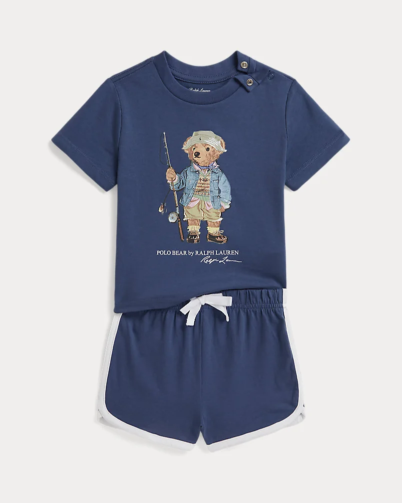 Хлопковый комплект футболка и шорты с Polo Bear — 1