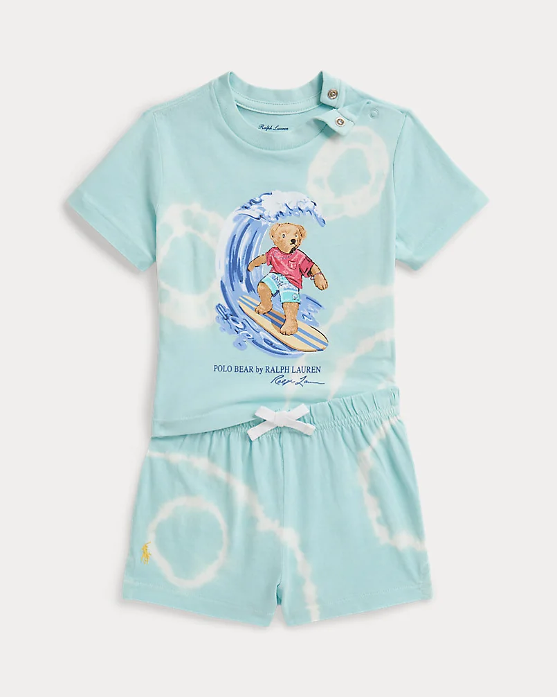 Комплект футболка и шорты Polo Bear с принтом тай-дай — 1