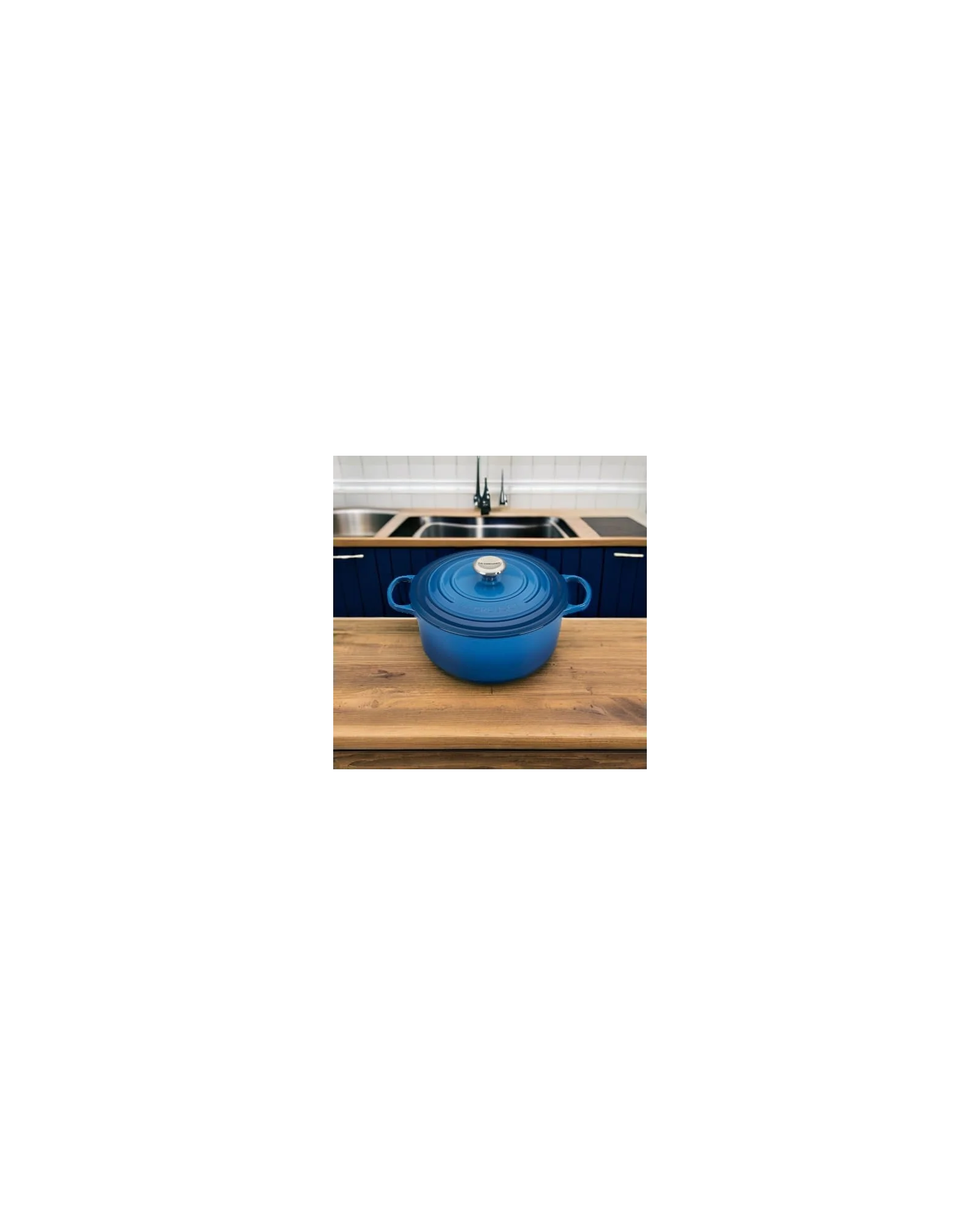 Чугунная кокотница Le Creuset Signature 5.5 qt Синий Marseille — 7