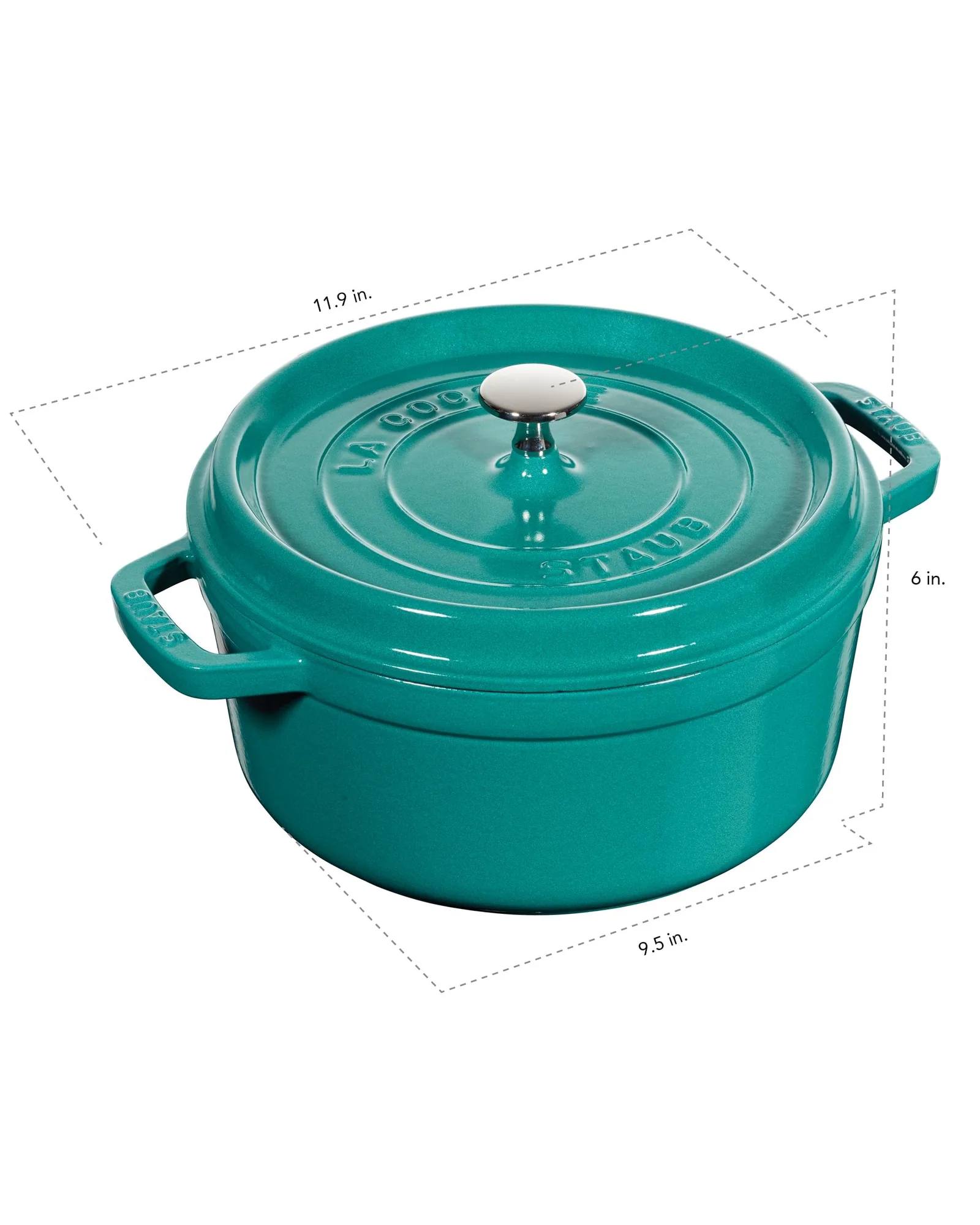 Кастрюля Staub Cocotte 4 qt Бирюзовый Turquoise — 3