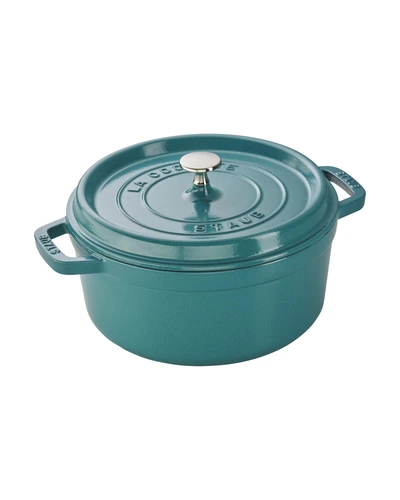Staub Cast Iron Round Cocotte Dutch Oven 4 Qt Turquoise