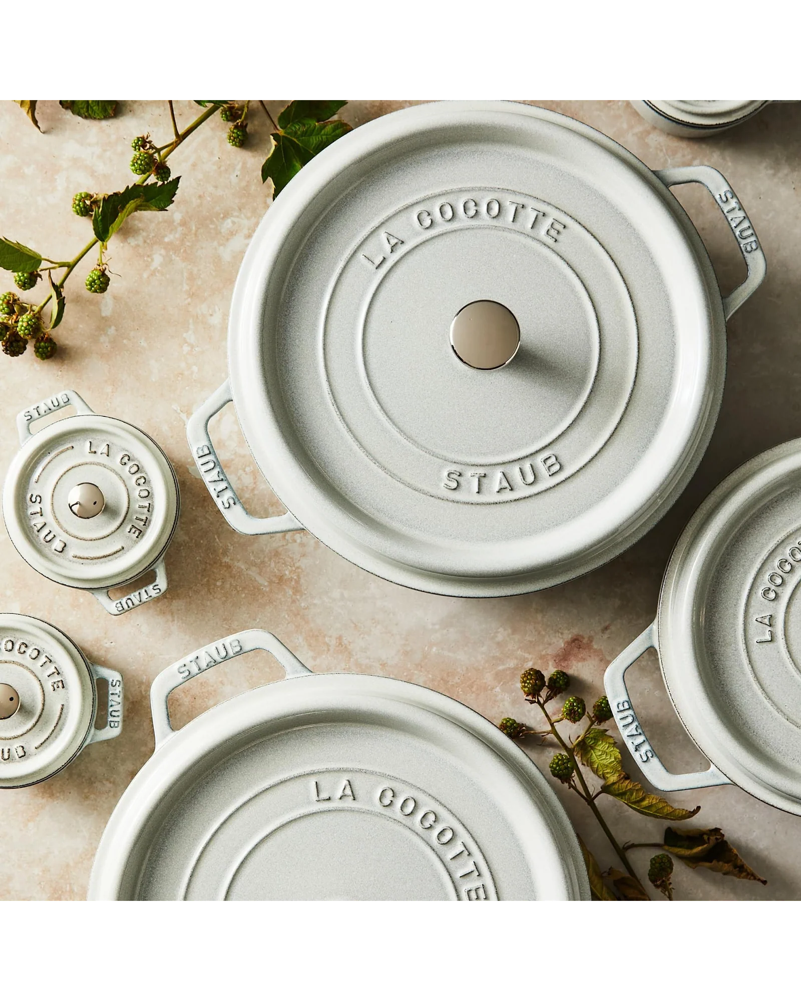 Кастрюля Staub Cocotte 4 qt Кремовый White Truffle — 9