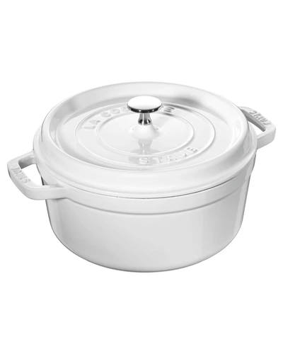 Staub Cast Iron Round Cocotte Dutch Oven 4 Qt White