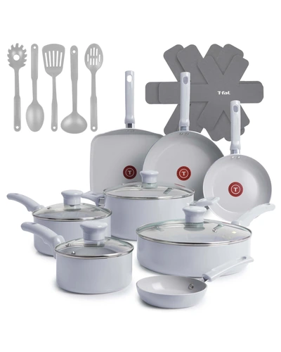 T-Fal Refresh Ceramic Nonstick Cookware Set 20-Piece Arctic Blue