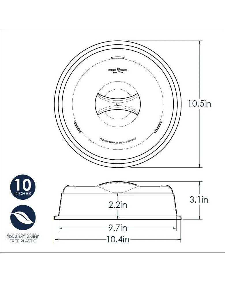 Nordic Ware Крышка для микроволновки 10 дюймов прозрачная (набор 2) — 5