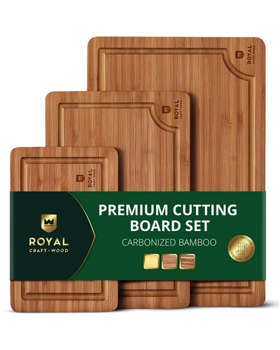 Доски разделочные бамбук набор 3 шт Royal Craft Wood