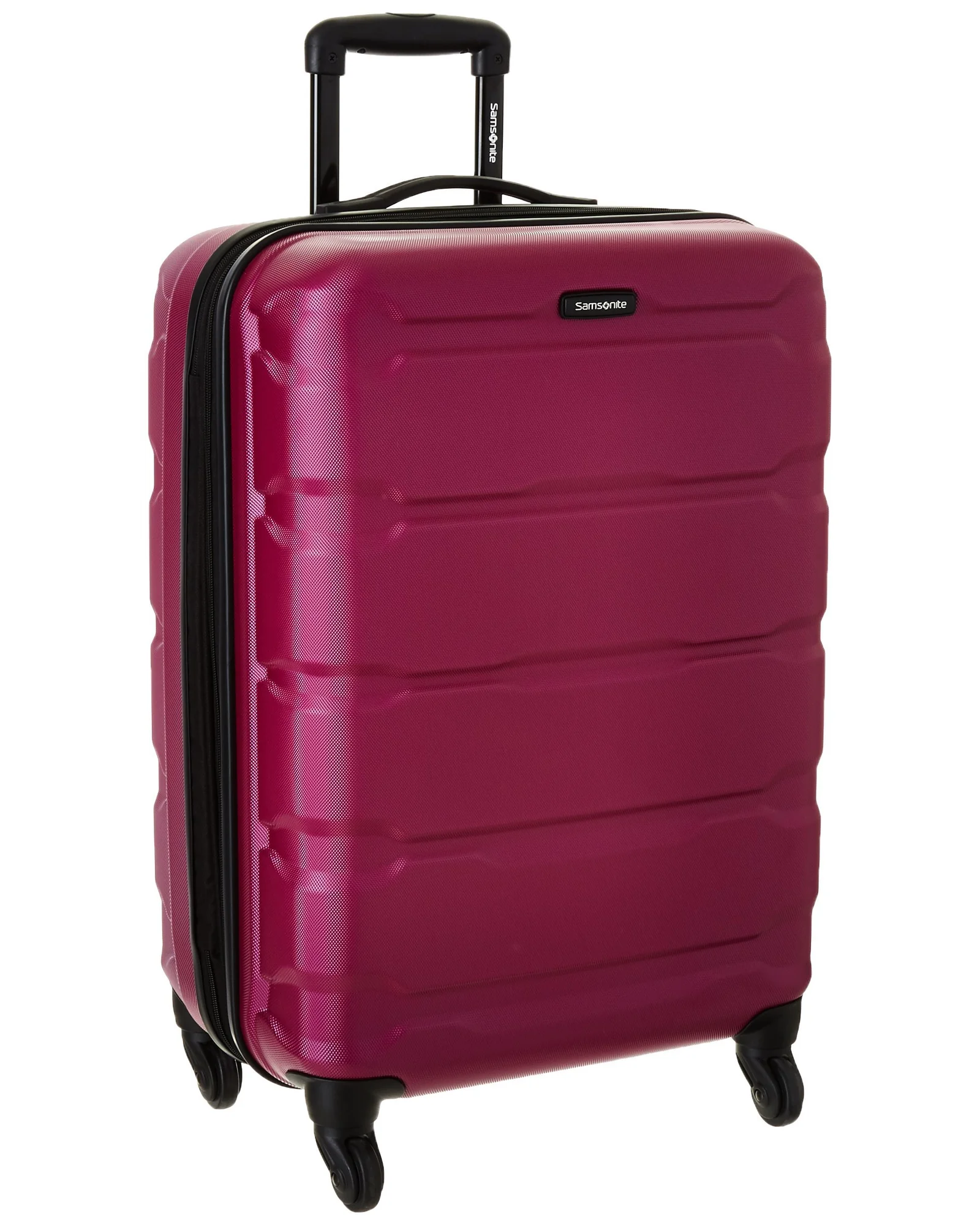 Samsonite Omni PC Hardside Expandable Luggage with Spinner Wheels, Radiant Pink, Checked-Medium 24-I — розовый