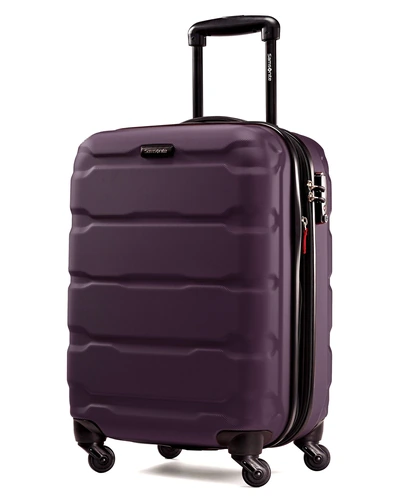 Samsonite Omni PC Hardside Expandable Luggage with Spinner Wheels, Purple, Checked-Medium 24-Inch