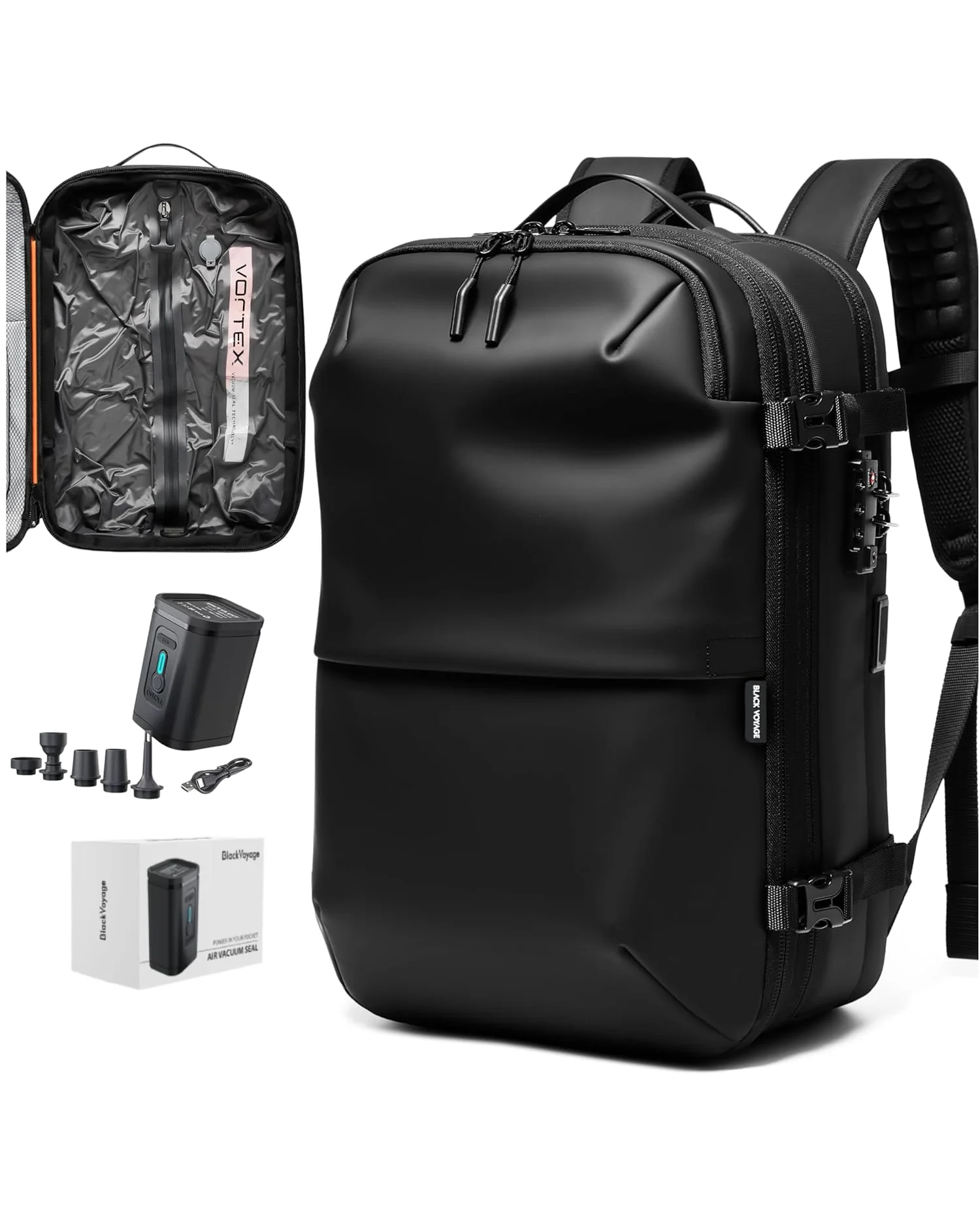 BlackVoyage Vortex рюкзак 60л вакуумный дорожный, водонепроницаемый, TSA — 1
