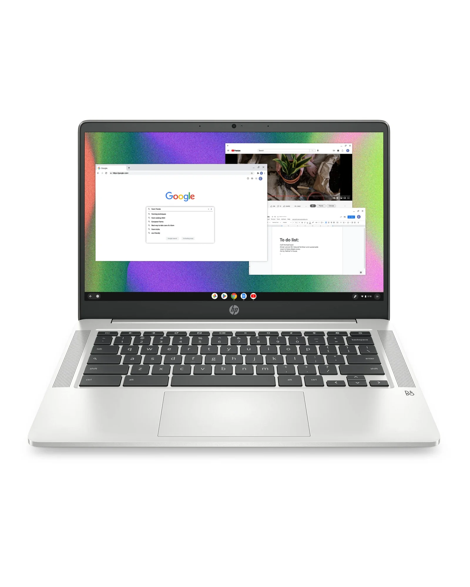 HP Chromebook 14 ноутбук, Celeron N4120, 4GB RAM, 64GB eMMC — серебристый