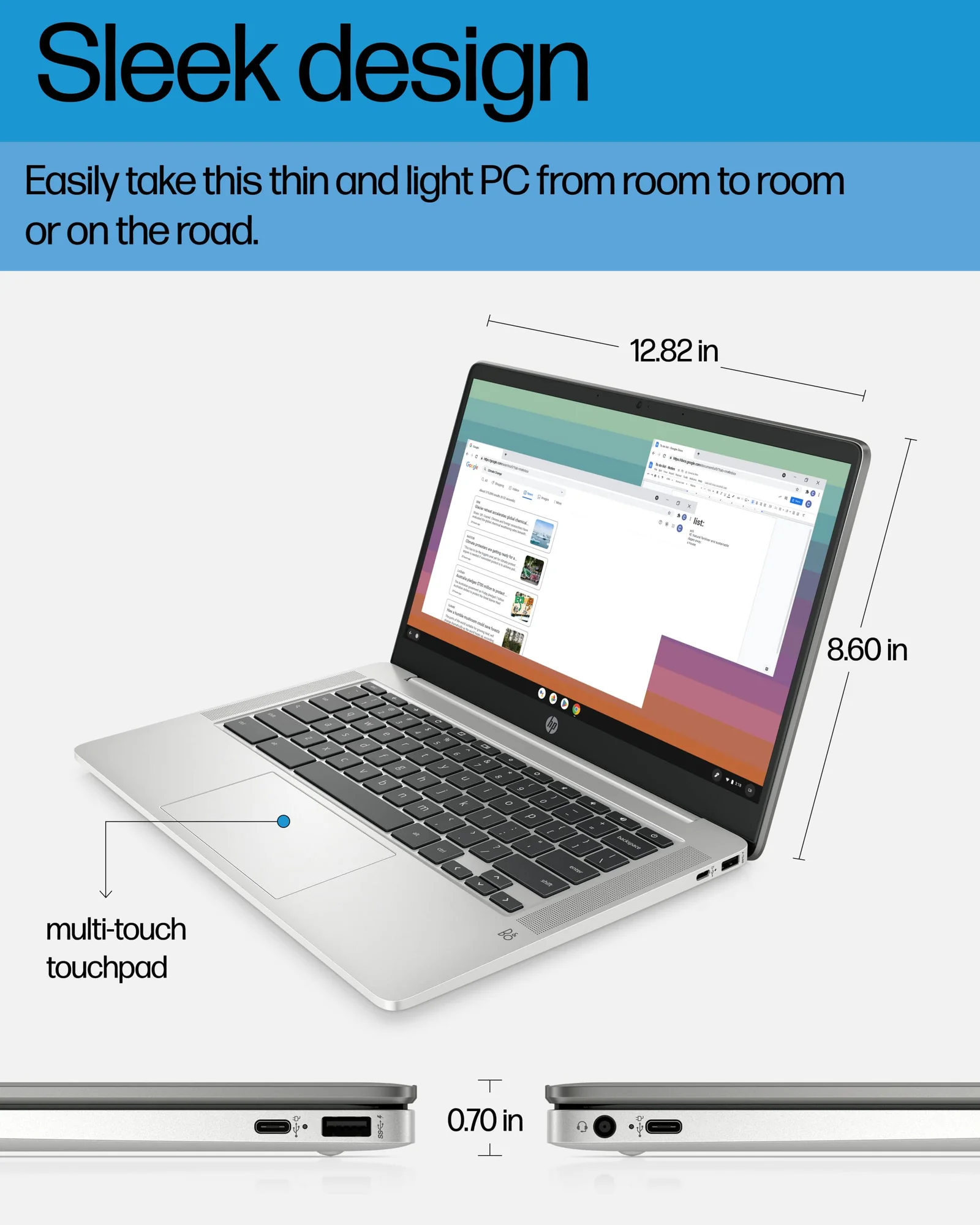 HP Chromebook 14 ноутбук, Celeron N4120, 4GB RAM, 64GB eMMC — 5