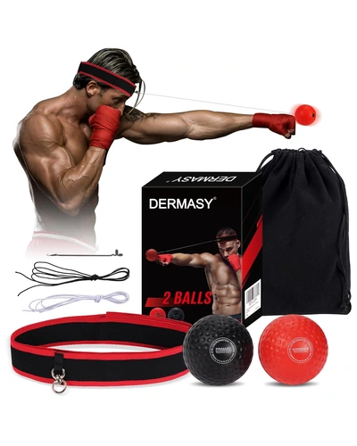 Dermasy боксёрский мяч на ленте с двумя мячами