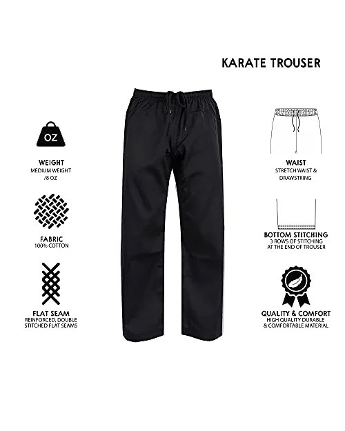 ChoCho брюки для карате и единоборств, эластичный пояс, для взрослых и детей — изображение 3 из 7