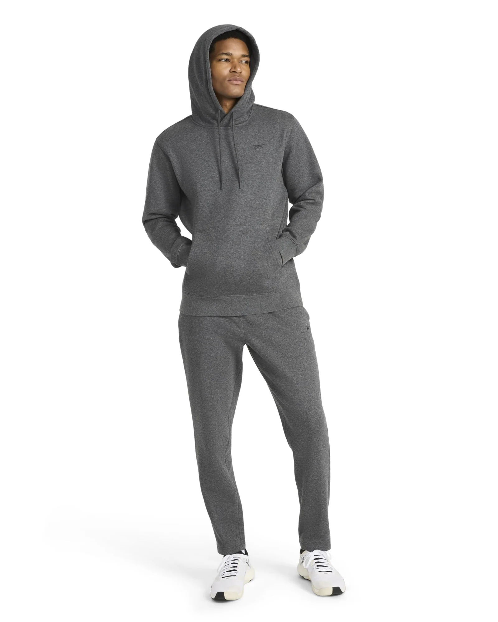 Худи Reebok Finisher Тёмно-серый меланж Fleece — 2
