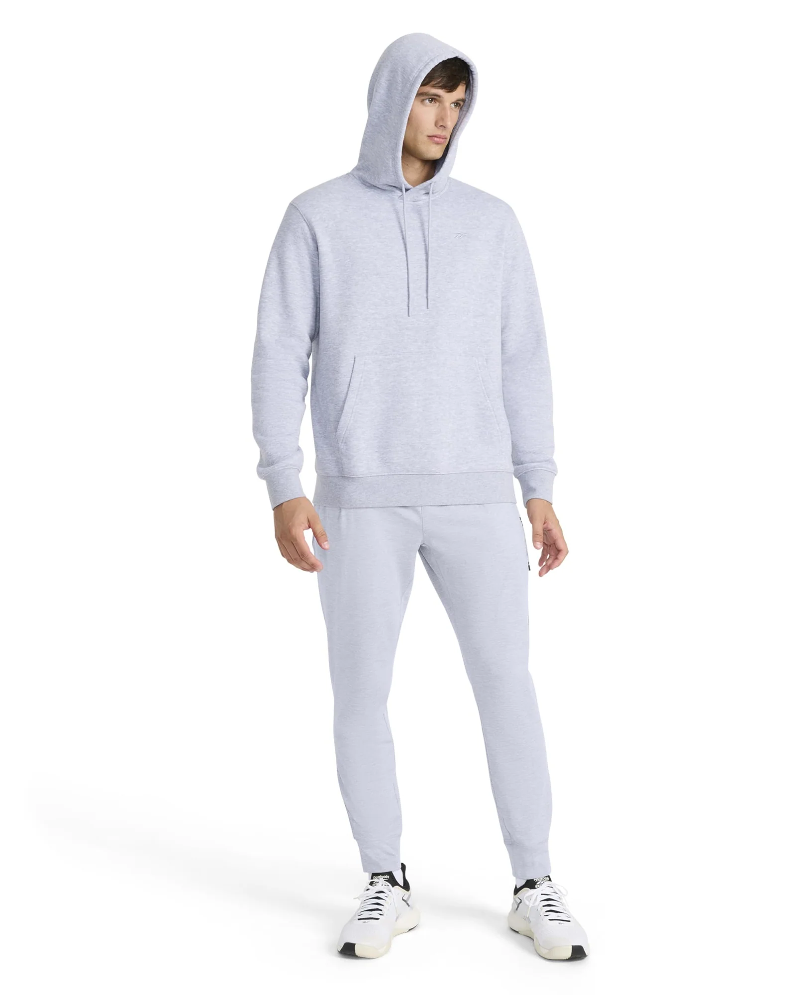 Худи Reebok Finisher Светло-серый меланж Fleece — 2