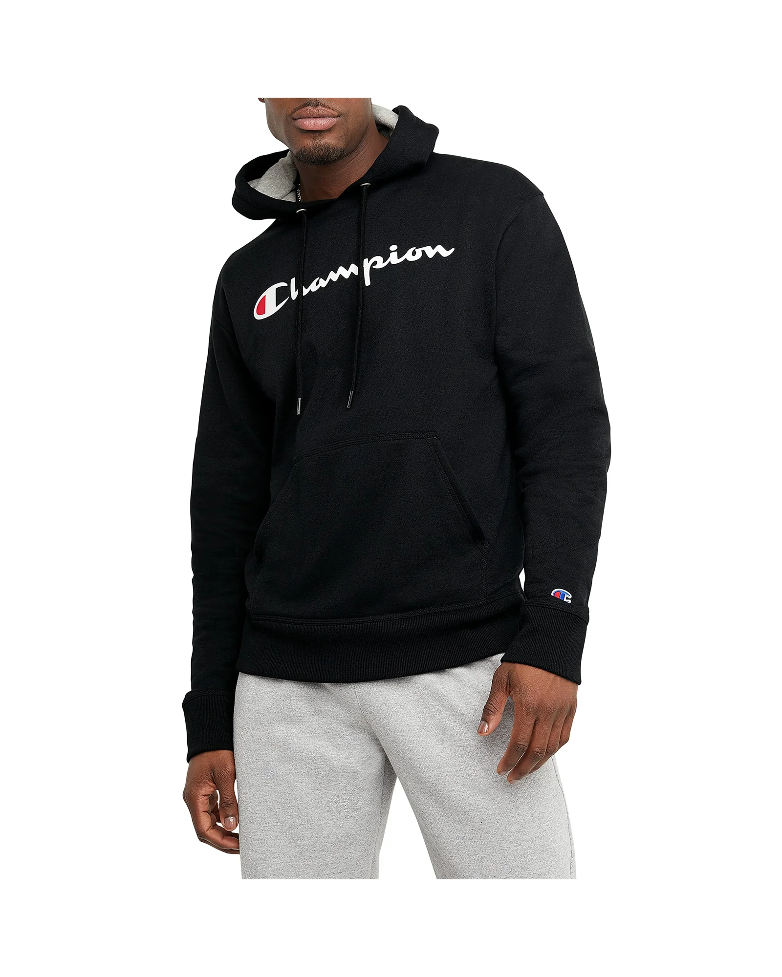 Champion Худи Pullover Script Fleece — черный