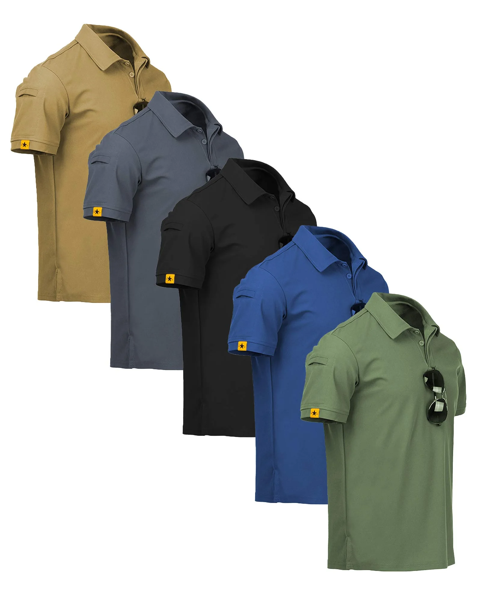 ZITY 5 Pack Mens Polo Shirt Short Sleeve Sports Golf — мульти