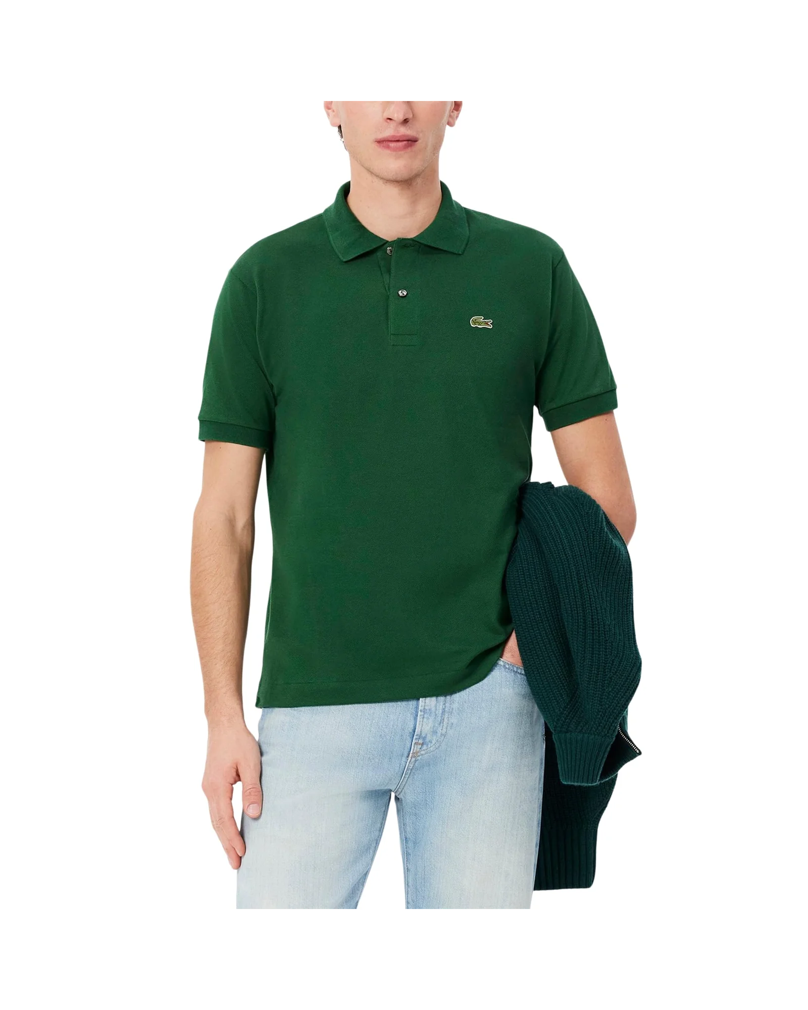 Lacoste Поло хлопок оригинальное — зеленый