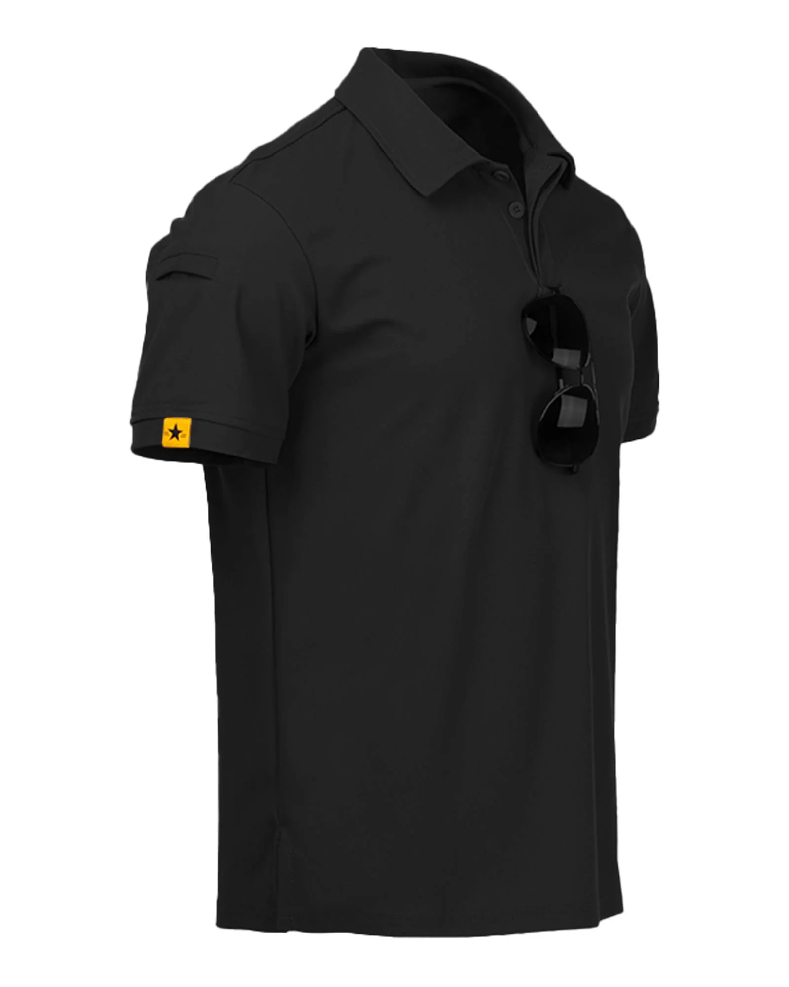 ZITY Mens Polo Shirt Short Sleeve Sports Tactical — черный