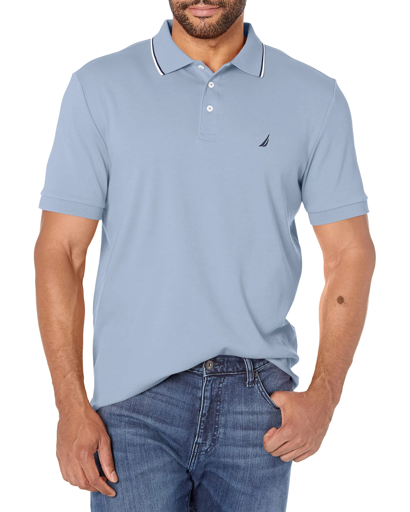 Nautica Men's Classic Fit Polo Рубашка-поло голубая — голубой