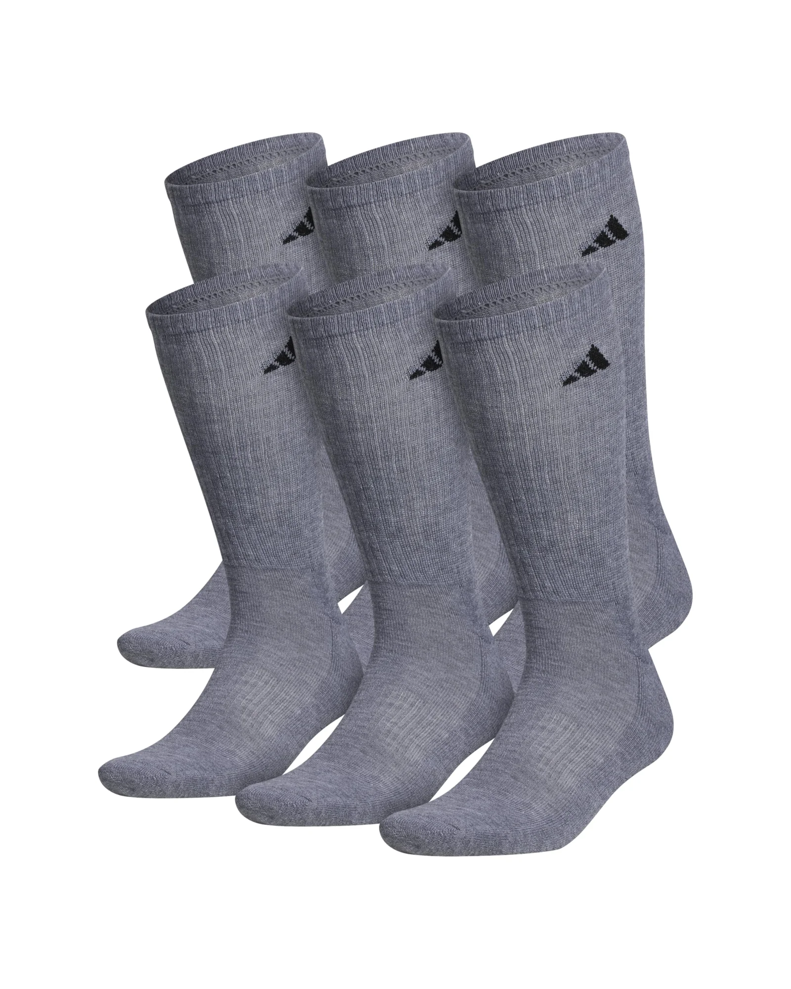 adidas Мужские спортивные носки Athletic Cushioned Crew, 6 пар — серый
