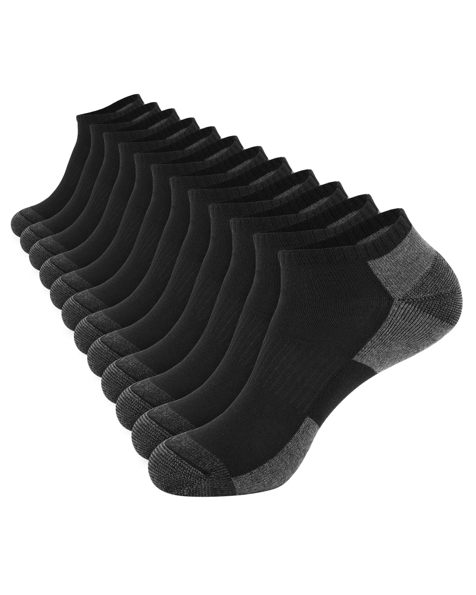 COOPLUS 12 Pack Mens Cushioned Ankle Socks — 1