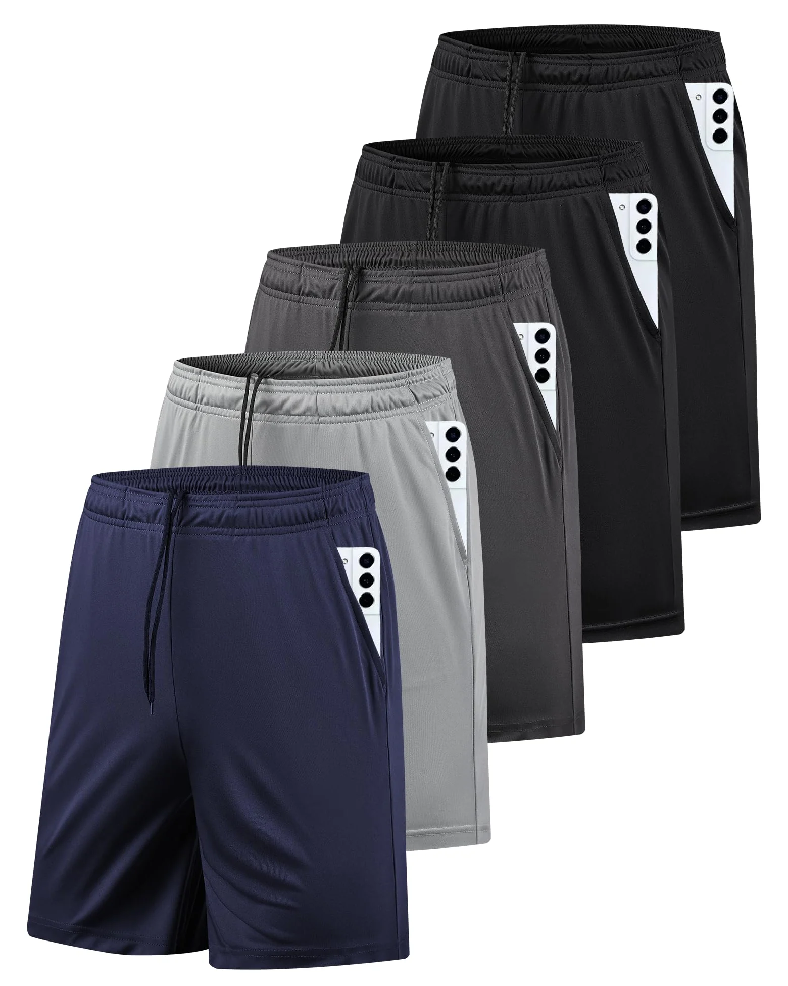 AKAWOOKO Athletic Gym Shorts – спортивные шорты для активного отдыха, набор из 5 шт — 1