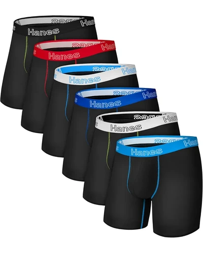 Hanes трусы-боксеры мужские набор 6 шт