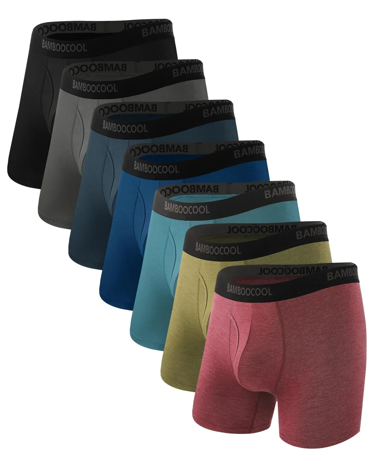 BAMBOO COOL мужские боксеры-брифы дышащие с застёжкой 7-pack — мульти