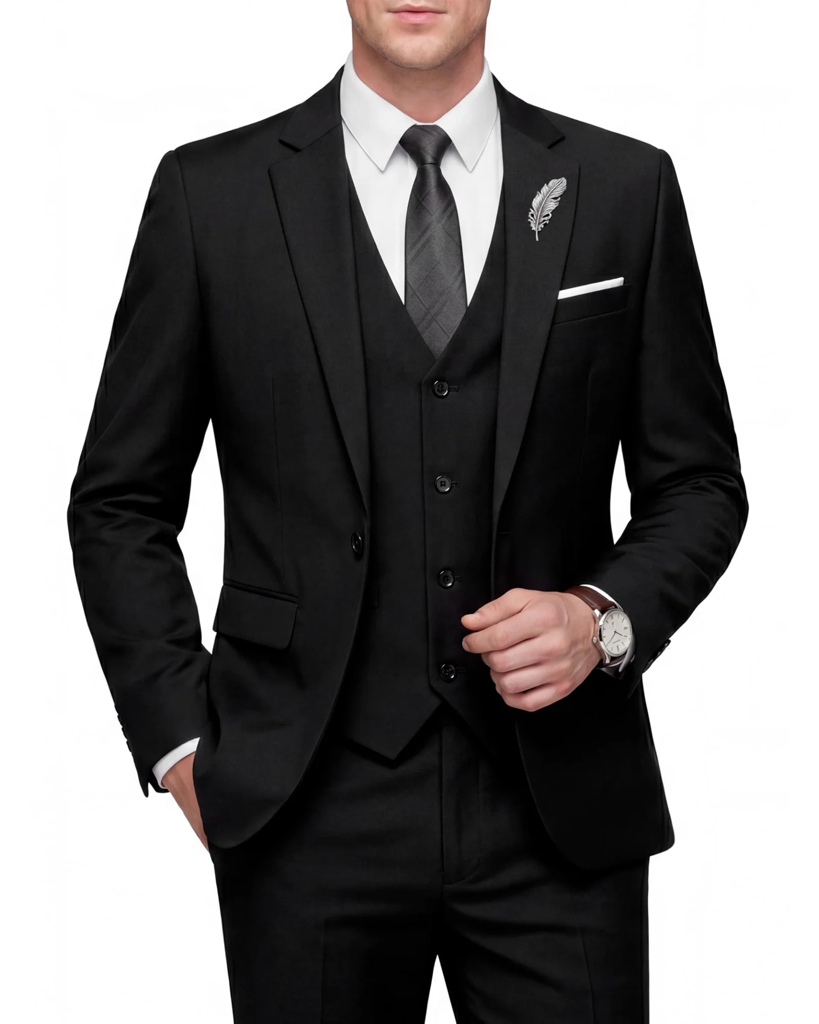 WULFUL мужской костюм из 3 предметов slim fit — 1