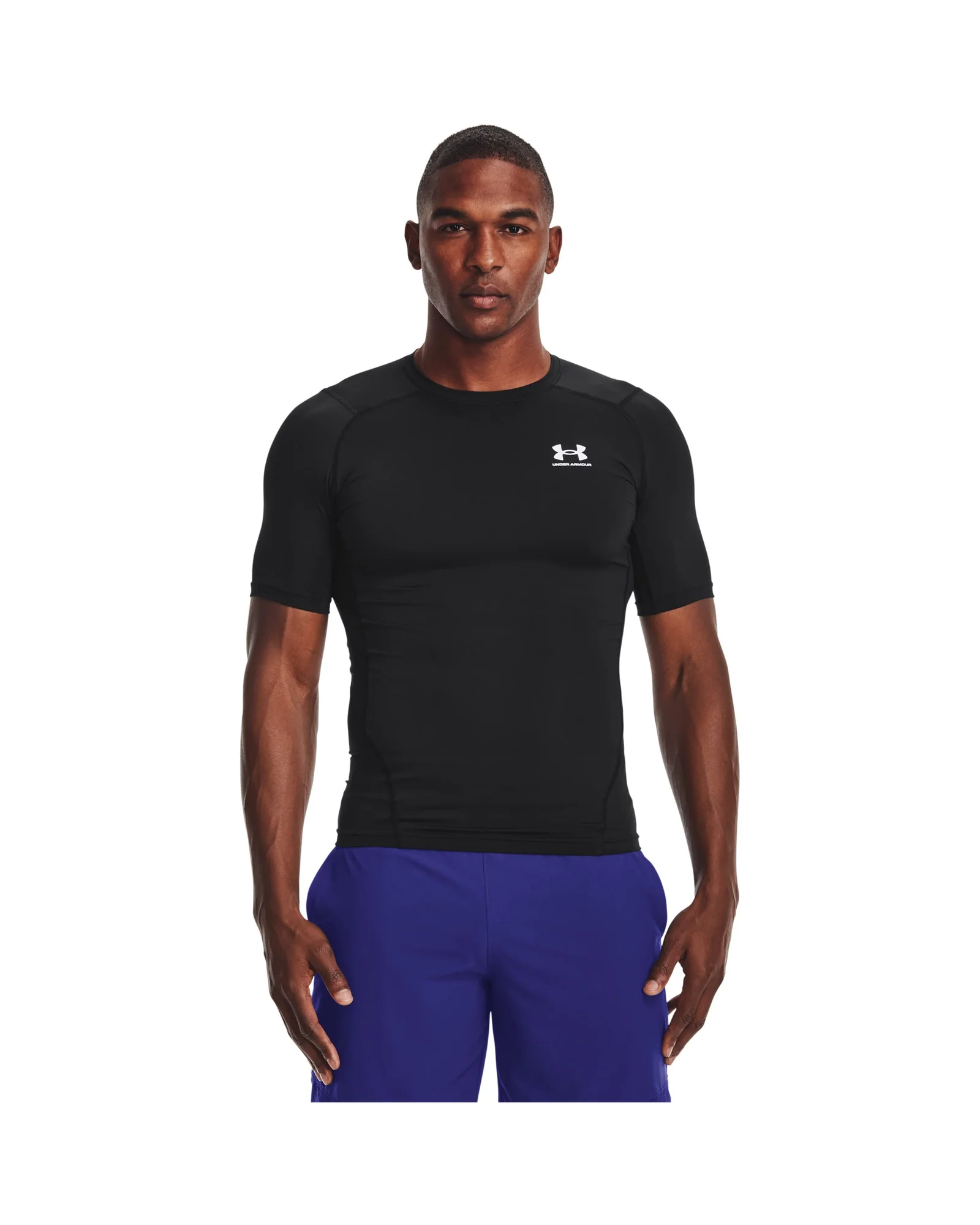 Under Armour HeatGear компрессионная футболка чёрная — черный