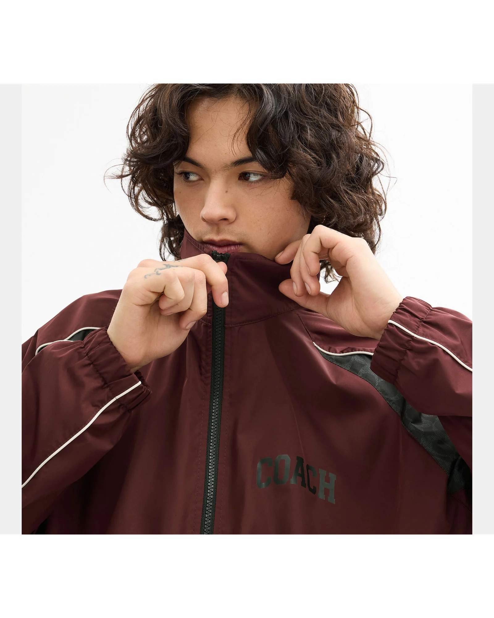 Мужская олимпийка Coach бордовая с логотипом — 6