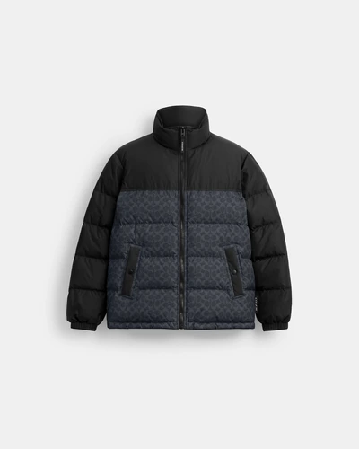 Пуховик Coach Signature из переработанного полиэстера