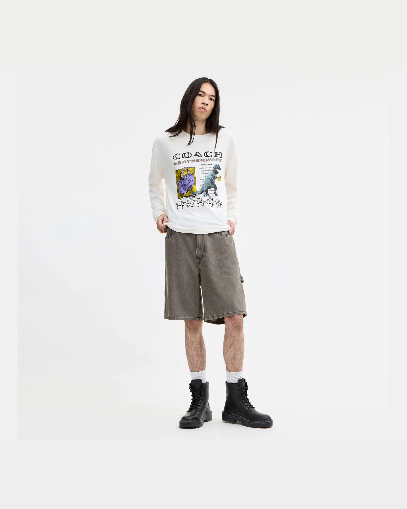 Джинсовые шорты Coach в скейтерском стиле — 4