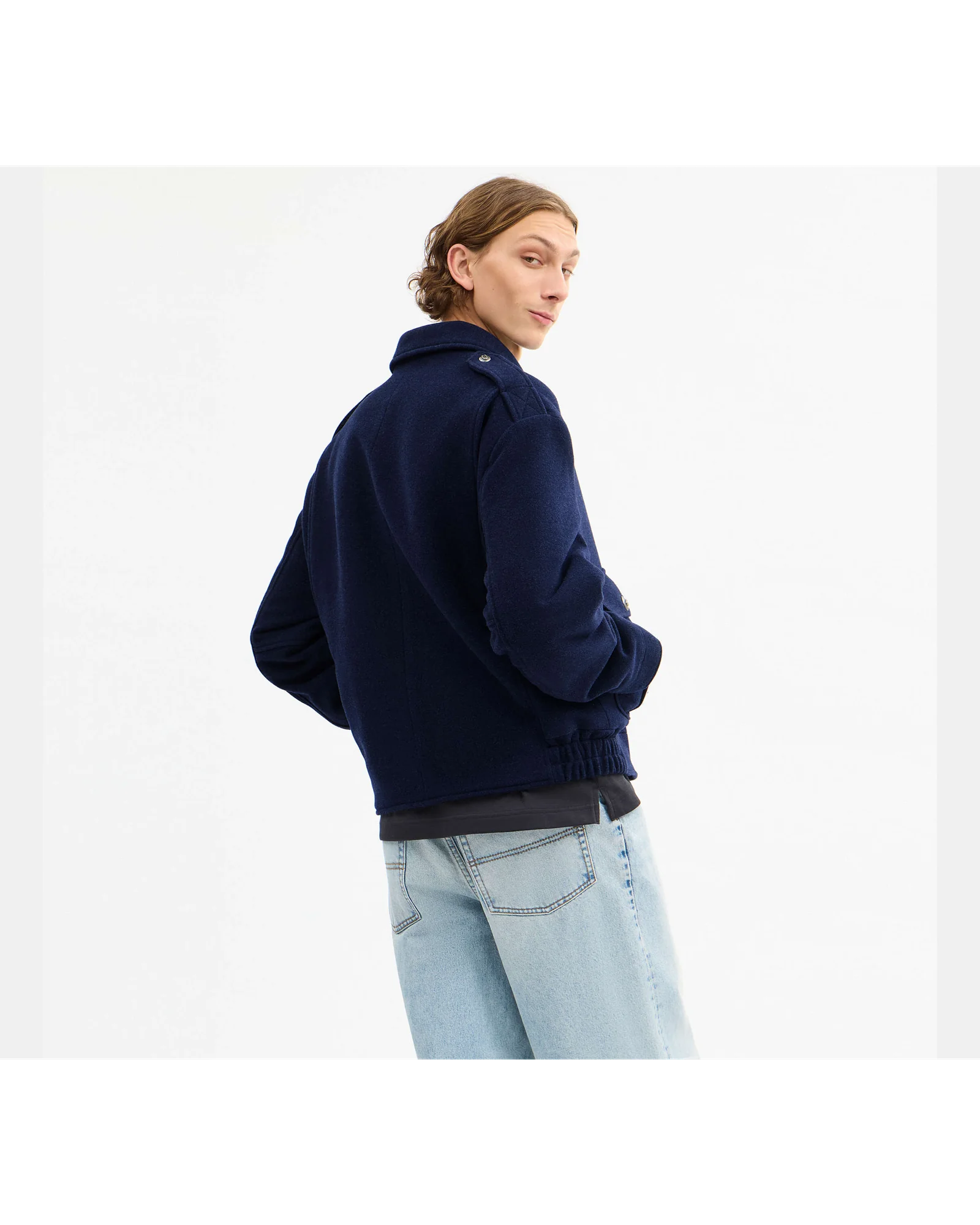Куртка Coach Short Wool из шерсти, темно-синяя — 9