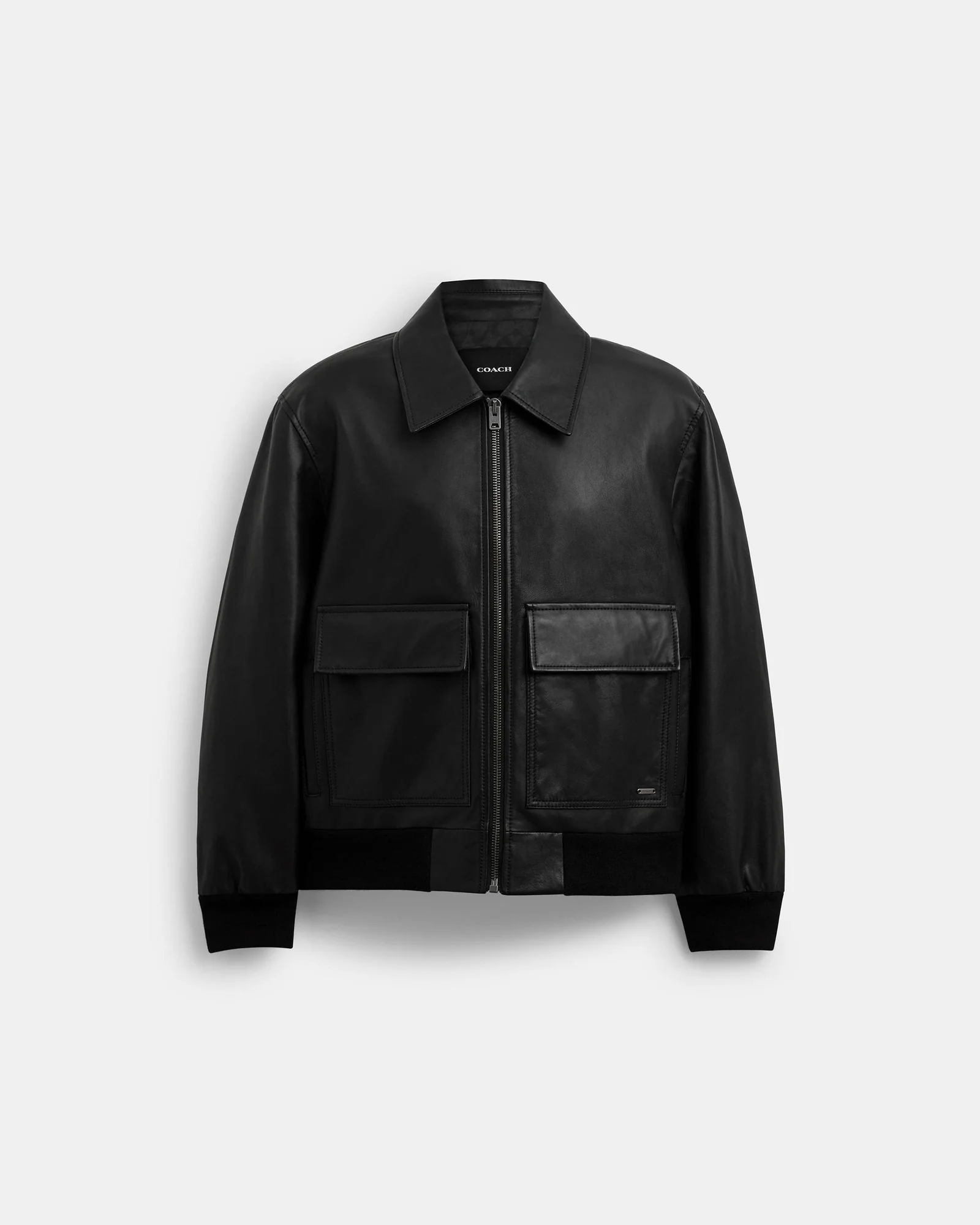 Кожаная куртка-бомбер Coach — 7