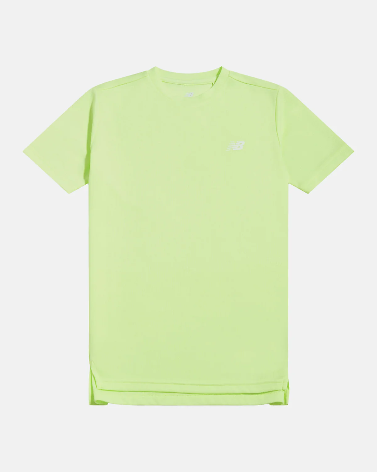 Футболка New Balance NB Essential Athletic голубая, фронтальный вид на модели.